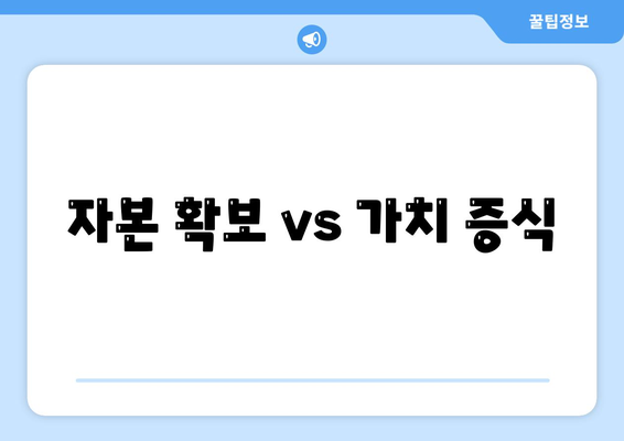 자본 확보 vs 가치 증식