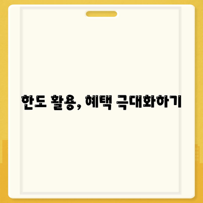 신용카드 한도를 최대한 활용하는 방법