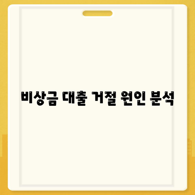 비상금 대출 거절 원인 분석