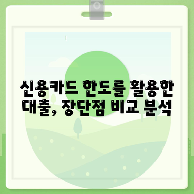 신용카드 한도 정확히 인정받는 대출 옵션