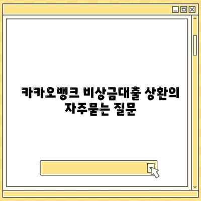 카카오뱅크 비상금대출 상환