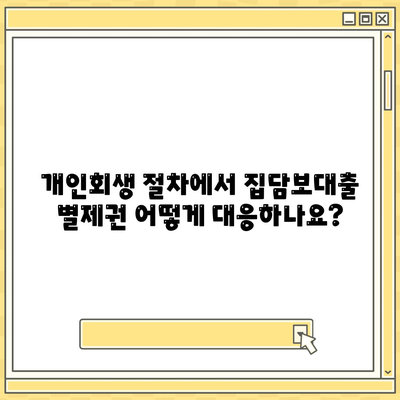 개인회생 집담보대출 별제권,절차 안내