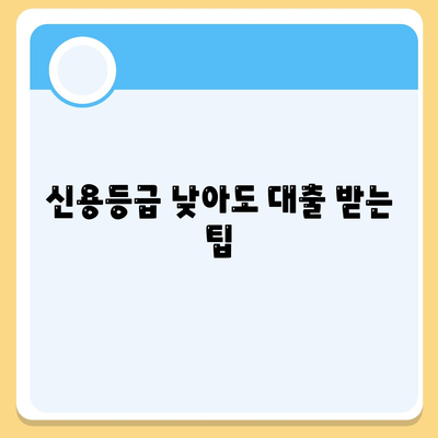 저신용자 대출 가능 옵션