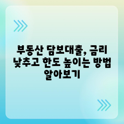 부동산 담보대출 비교,금리, 한도, 맞춤형 서비스