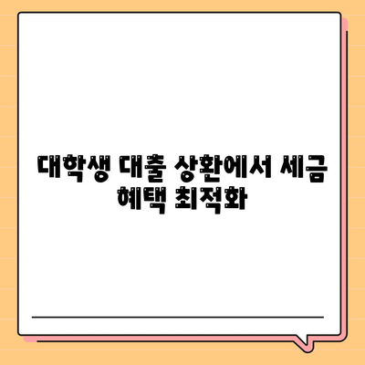 대학생 대출 상환에서 세금 혜택 최적화