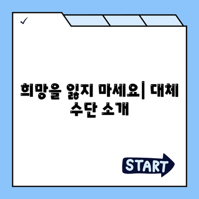 희망을 잃지 마세요| 대체 수단 소개