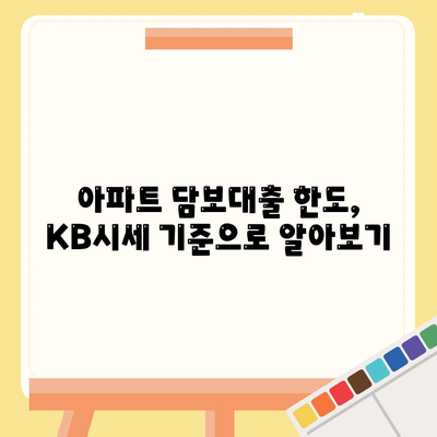 개인사업자도 가능한 아파트 담보대출,KB시세 한도의 비밀