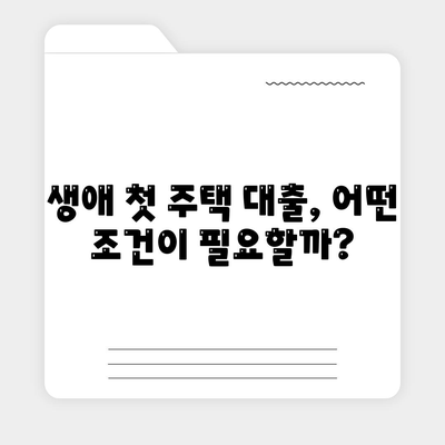 생애첫주택자금대출: 대상 및 조건 검토