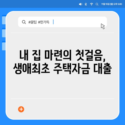 생애최초주택자금대출,금리, 조건 및 안내