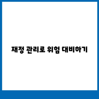 재정 관리로 위험 대비하기