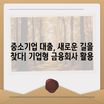 중소기업 대출 거절 시 기업형 금융회사 활용