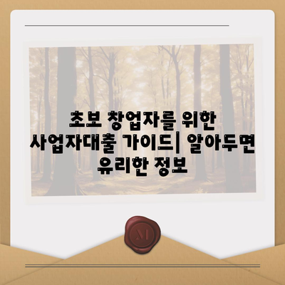 창업 사업자대출