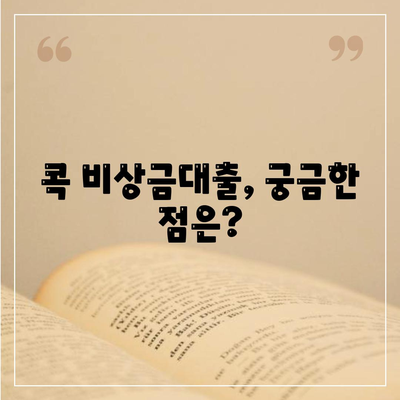 콕 비상금대출