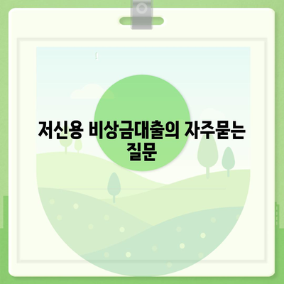 저신용 비상금대출