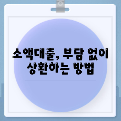 소액대출 이해하기