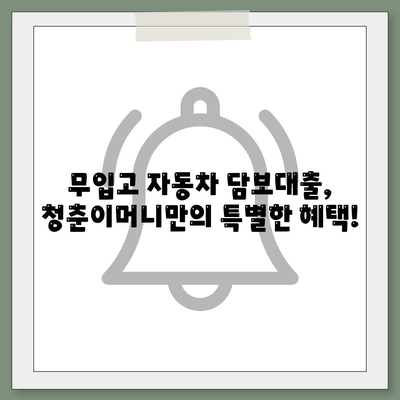 무입고 자동차 담보대출 청춘이머니