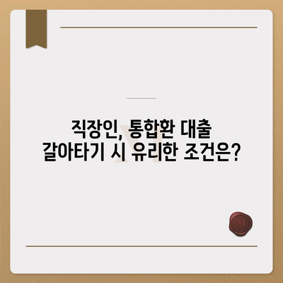 저금리 직장인 통합환 대출 갈아타기 조건