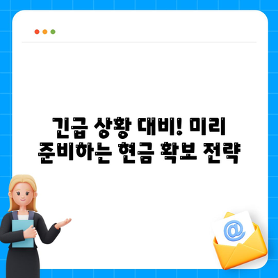 급히 현금이 필요할 때 찾아야 할 곳