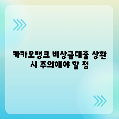 카카오뱅크 비상금대출 상환