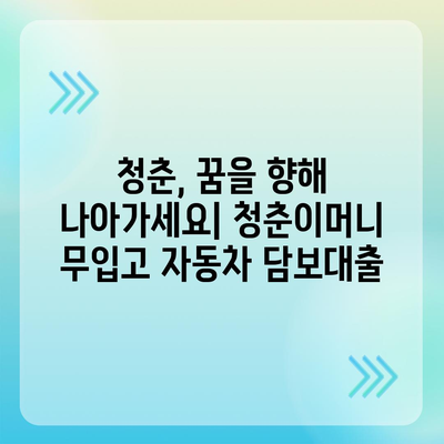 무입고 자동차 담보대출 청춘이머니