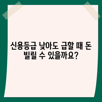 저신용 비상금대출