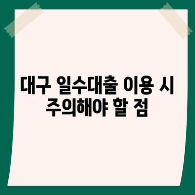 대구 일수대출 가이드,꼼꼼하게 알아보기