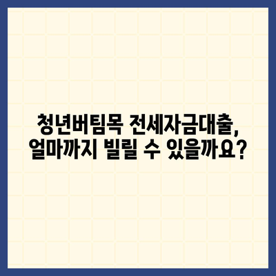 청년버팀목 전세자금대출 안내,조건, 금리, 취급