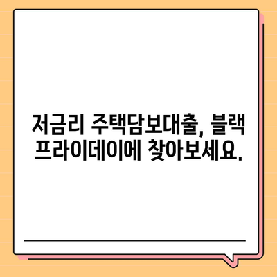 블랙 프라이데이 주택담보대출 상담 가이드,부담 줄이기