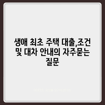 생애 최초 주택 대출,조건 및 대차 안내