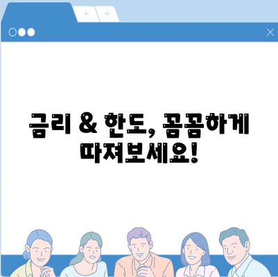 개인신용대출 금리 및 한도 비교