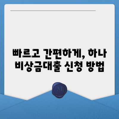 하나 비상금대출