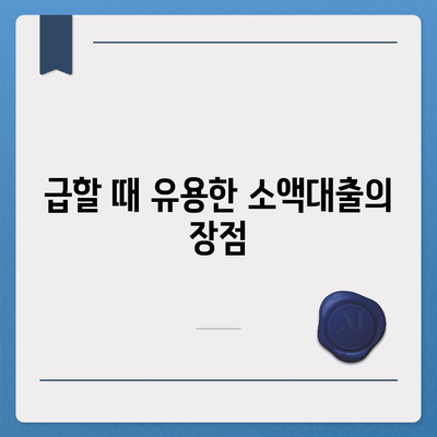 소액대출 알아보기,특징과 장점