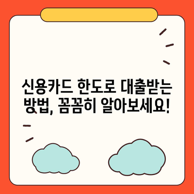 신용카드 한도 정확히 인정받는 대출 옵션