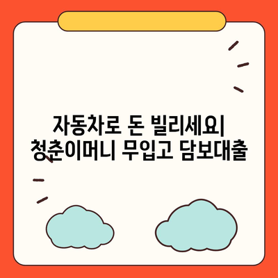 무입고 자동차 담보대출 청춘이머니