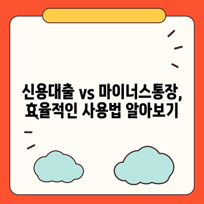 신용대출 vs 마이너스통장,주요 차이점과 고려사항