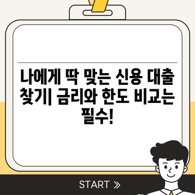 개인 신용 대출 금리와 한도 비교,맞춤형 대출로 최적화