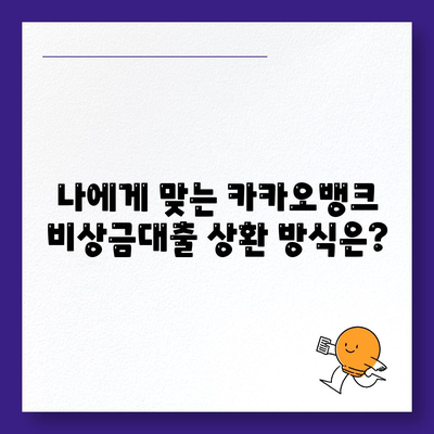 카카오뱅크 비상금대출 상환