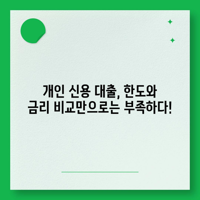 개인 신용 대출, 한도와 비교의 비밀 무기,맞춤 대출