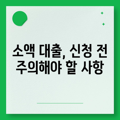 소액 대출, 알아두면 쓸모있는 정보