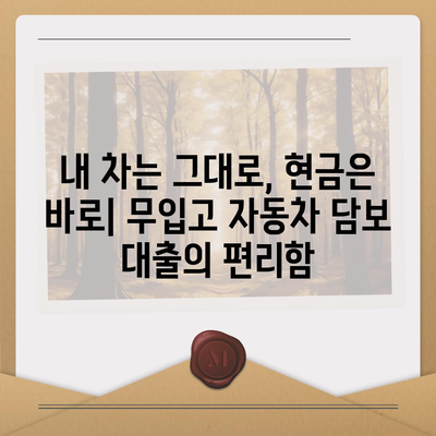 무입고 자동차 담보 대출 안내