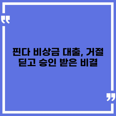 핀다 비상금 대출 후기 거절당하던 사람도 승인받은 사연