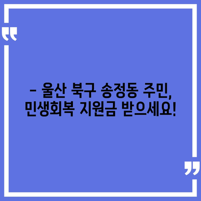 울산시 북구 송정동 민생회복지원금 | 신청 | 신청방법 | 대상 | 지급일 | 사용처 | 전국민 | 이재명 | 2024