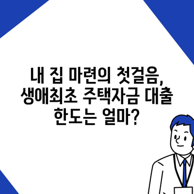 생애최초주택자금대출,중요한 한도, 금리, 조건