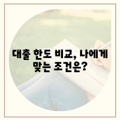 개인신용대출 금리 및 한도 비교