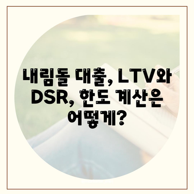 생애 첫 주택자금대출 내림돌 대출,LTV, DSR, 한도 계산 안내