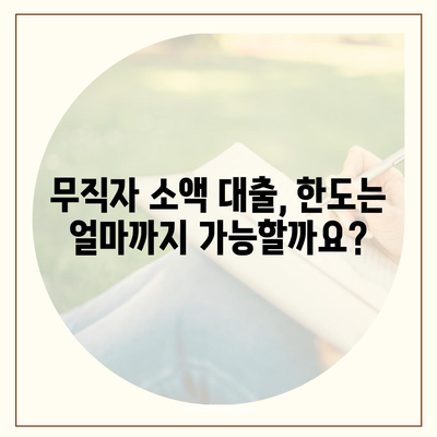 무직자도 대출 가능! 소액 대출 한도와 조건