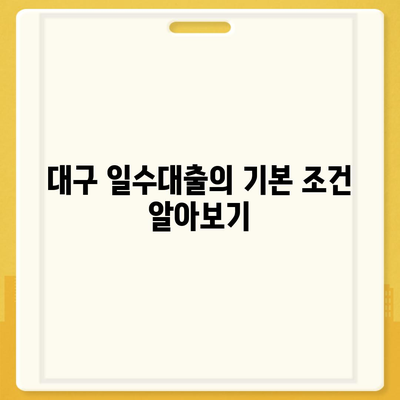 대구 일수대출 상세 소개