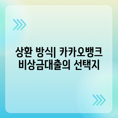 카카오뱅크 비상금대출,조건, 한도, 이자, 상환 안내