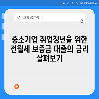 중소기업 취업청년 전월세 보증금 대출 금리, 한도, 기간 정보