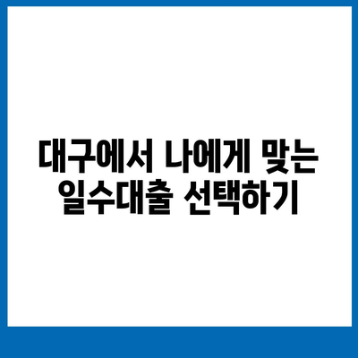 대구 일수대출 상세 소개